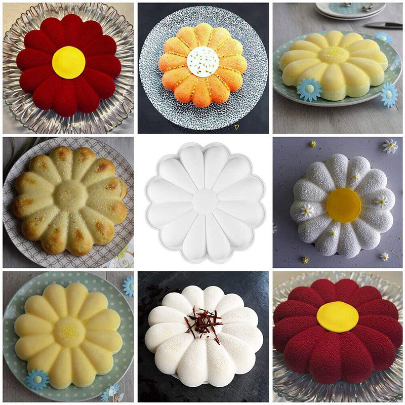 DIY Sunflower Crystal Drop Glue Mirror Mold Handmade Chocolate Making Mould Tool