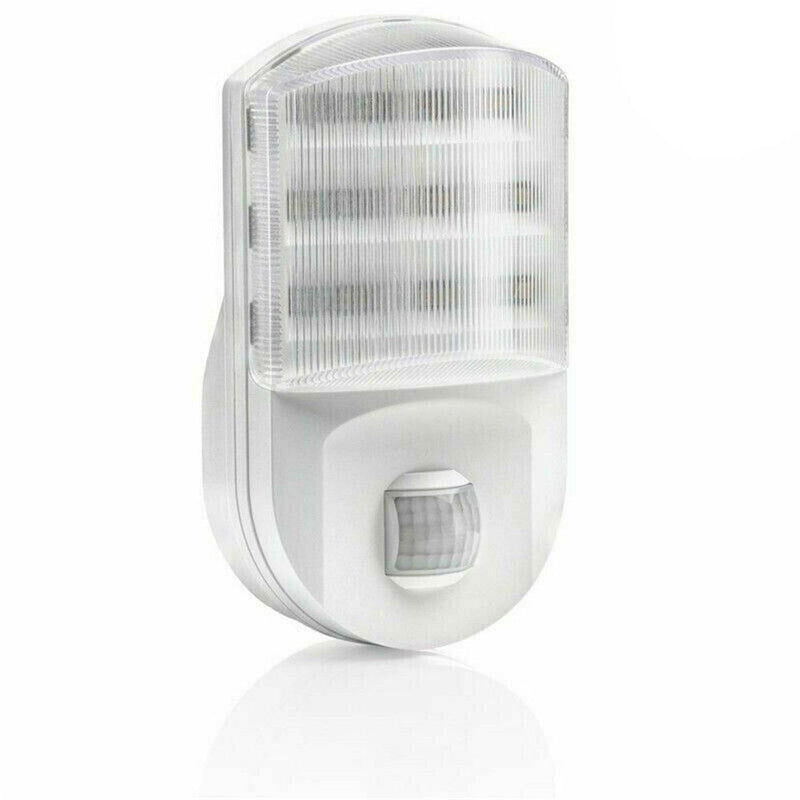 White LED Plug In Sensor Light PIR Motion Hallway Socket Lamps Night Lamp