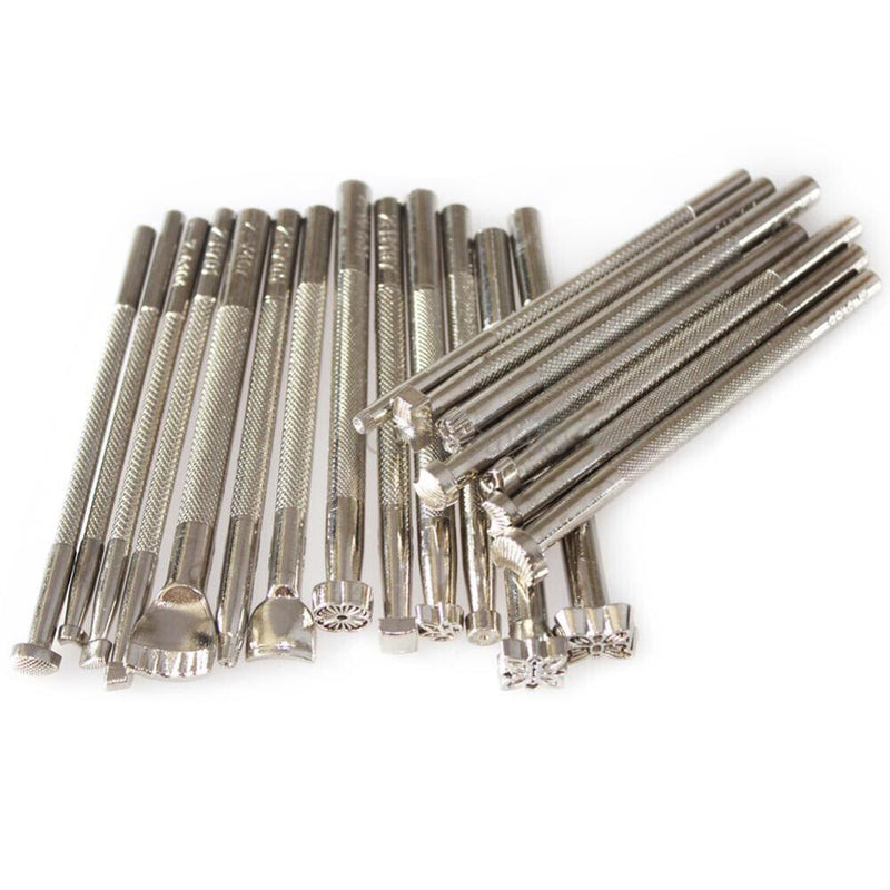 20pcs DIY Leather Working Saddle Making Tools Craftool Leather Craft Stamps