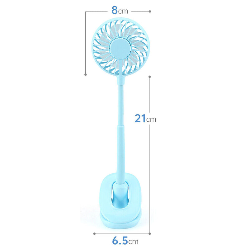 Mini Aromatherapy Clip Fan USB Rechargeable Electric Ventilator (Blue)