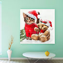 5D Diamond Painting DIY Christmas Cat Bear Rhinestone Picture Craft Wall Po