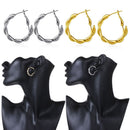 Punk Drop Dangle Stud Circle Earrings Twist-shaped Earrings Round Hoop Earrings