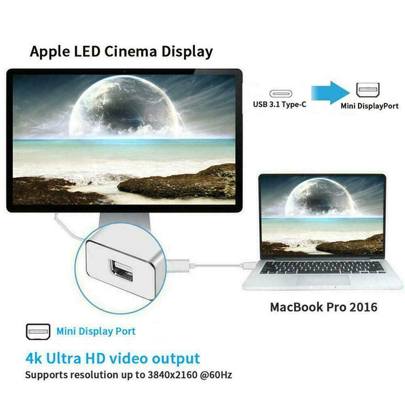 Thunderbolt 3 USB-C to Mini DisplayPort Converter 4K@60HZ O5V2 Adapter DP C5O1