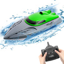 20km/h Waterproof RC Boat 2.4GHz High Speed Racing Ship for Kids (Green B) Newly