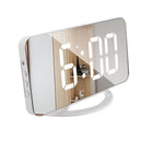 LED Mirror Wake Up Clock Electronic Auto Photosensitive Alarm Clock (A)