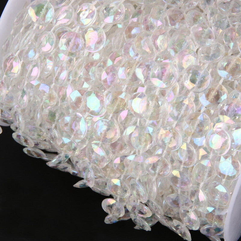 99FT Garland Diamond Acrylic Crystal Bead Curtain Wedding DIY Party Decor Newly