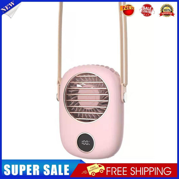 Bladeless Neck Digital Fan Silent Sport Travel Personal Desktop Fan (Pink)