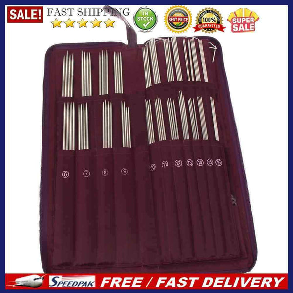 104pcs Stainless Steel Straight Knitting Needles Crochet Hook Weave Set