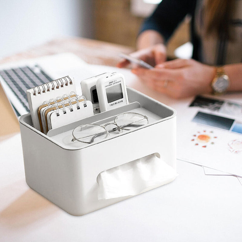 Tissue Box Remote Control Napkin Sundries Case Holder Living Room Desk Organizer