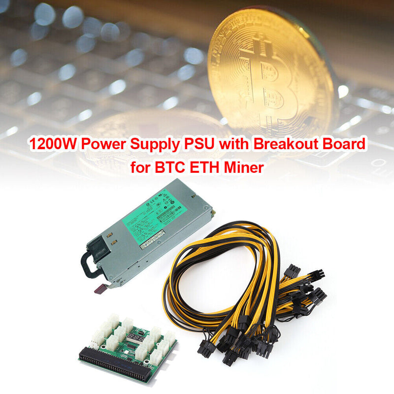 12x 6 Pin Power Adapter Server Power Supply Breakout Board for GPU Mining