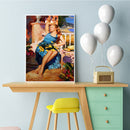 Woman Bathing Sun Pattern Frameless Digital Paint Hand Painted Oil Picture Decor