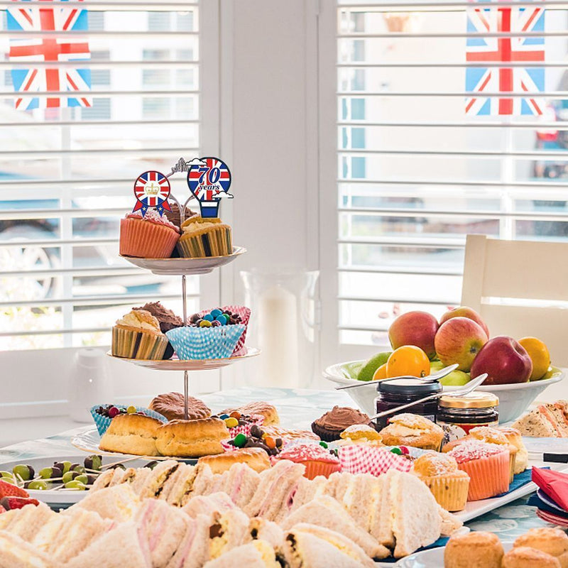 Decorations 70th Anniversary Queen Elizabeth Platinum Jubilee Cake Toppers