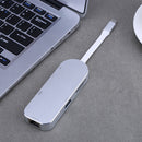 Type-C  to 2 USB3.0 Hub+ SD/TF Card Reader w/ 4K HDMI-compatible+ Gigabit L