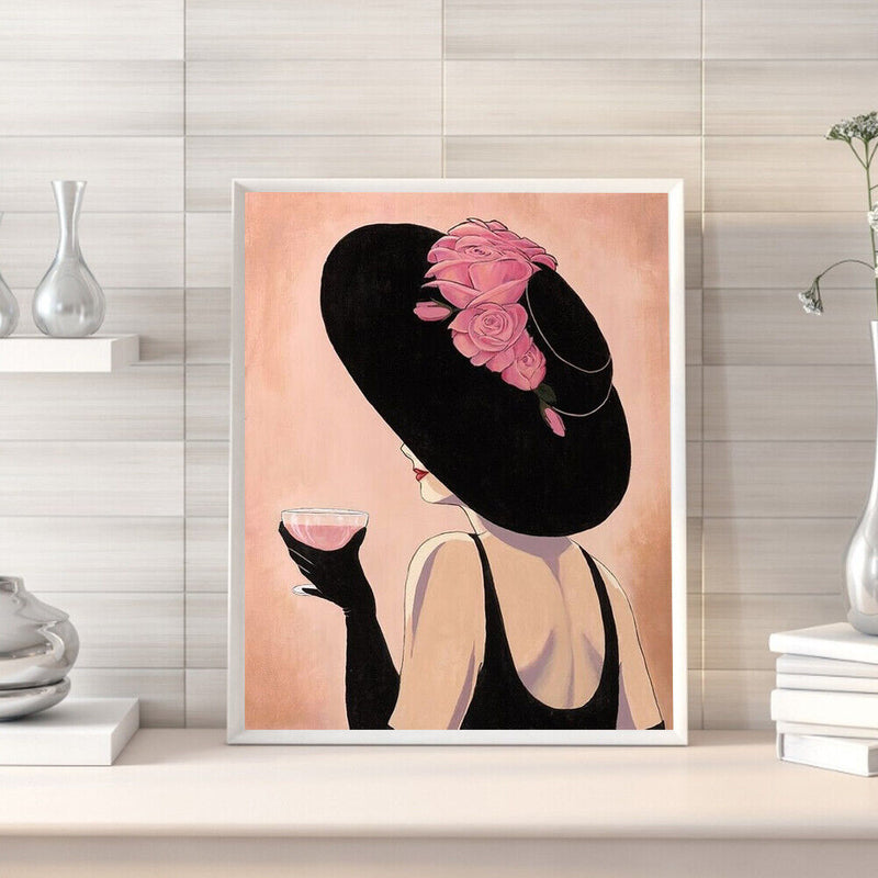 Modern Lady Drawing Frameless DIY Oil Paint by Numbers Canvas Home Decor