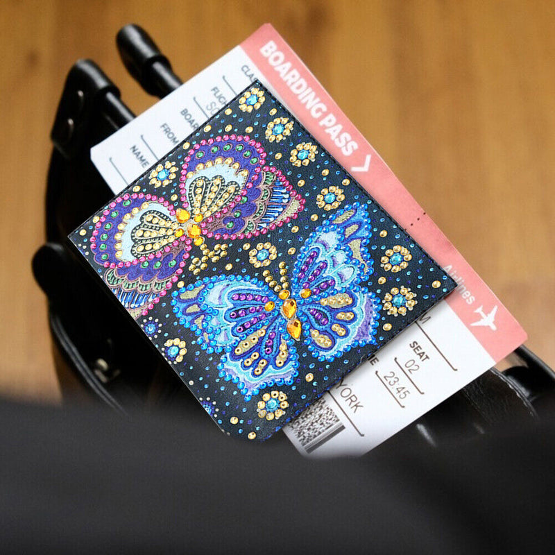 Butterfly Special Shaped Diamond Painting DIY Leather Passport Protective Cover