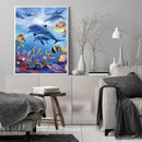 5D Diamond Painting Kit Dolphin Square Diamond Mosaic Picture Art