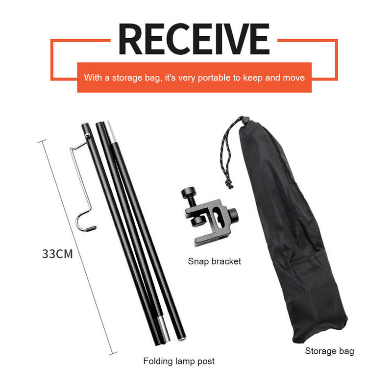 For Outdoor Camp Picnic Tent Travel Adjustable Folding Lamp Light Bracket Rac