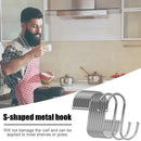 10pcs Stainless Steel S-Shaped Hanging Hooks Clothes Storage Rack Hook (S)