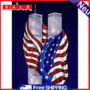 5D DIY Diamond Painting Flag Twin Tower Full Drill Rhinestone Mosaic Art Picture