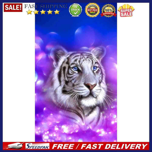 White Tiger Oil Paint By Numbers DIY Handpainted on Canvas Wall Picture Crafts