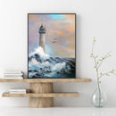 Full Round Diamond Painting Lighthouse and Waves Craft Home Decor (A2967) Newly