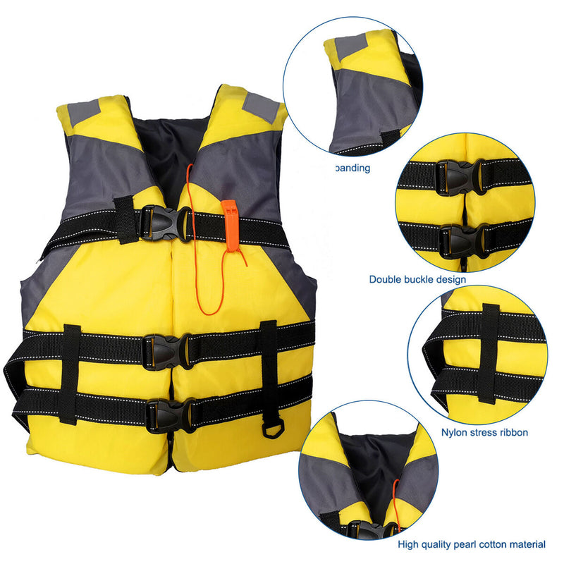 Adults Floating Jacket Lightweight Life Vest for Fishing Swimming (Yellow) Newly