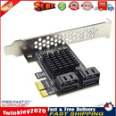 4 Port SATA III PCIe Card 6Gbps SATA 3.0 to PCI-e 1X Adapter with Bracket Newly