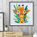 Partial Special Diamond Painting Cartoon Giraffe Head Rhinestone Mosaic Picture