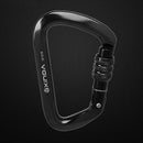 28KN D Shape Safety Master Lock Carabiner Rock Climbing Buckle (Black)