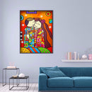 Painting By Numbers Kit Frameless DIY Sweet Lovers Hand Painted Canvas Artwork