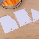 3pcs/Set Cake Icing Scraper Wave Serrated Scraper Baking Tool(White)