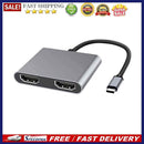 USB HUB Type C to Dual Screen Display HDMI-Compatible Splitter Video Converter