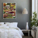 DIY Paint By Number Kit Frameless Forest Riverside Cottage Handpainted Canvas