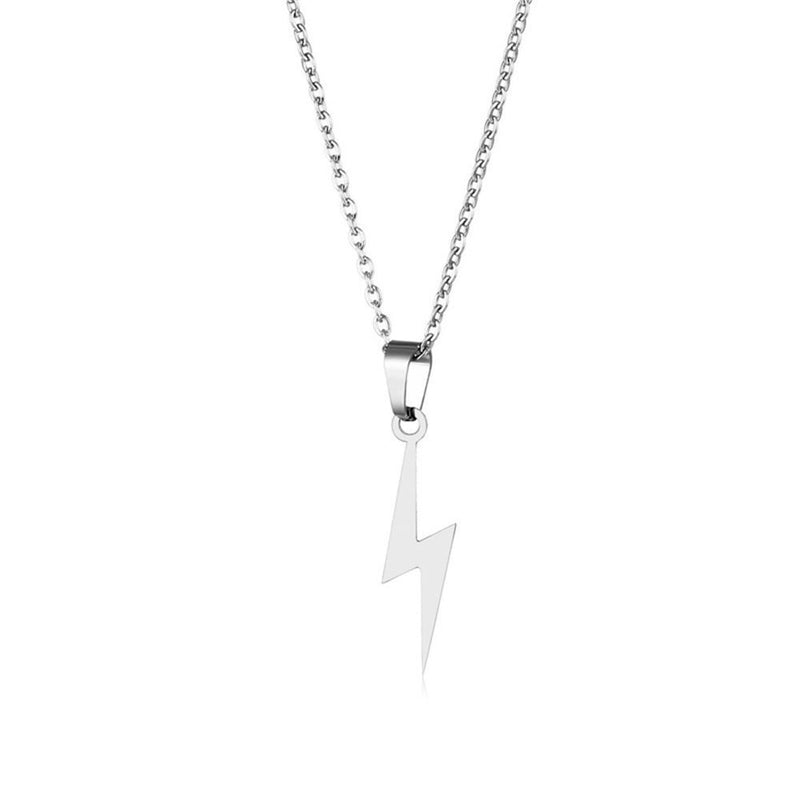 Women Jewelry Men Lightning Pendant Stainless Steel Necklace Choker Long Chain