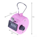 Clicker Counter 4 Digit Number Counters Plastic Shell Hand Held(Pink) Newly