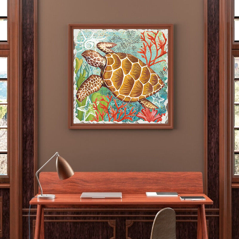 Handmade Sea Turtle 5D DIY Full Round Drill Drawing Kit Diamond Painting Craft
