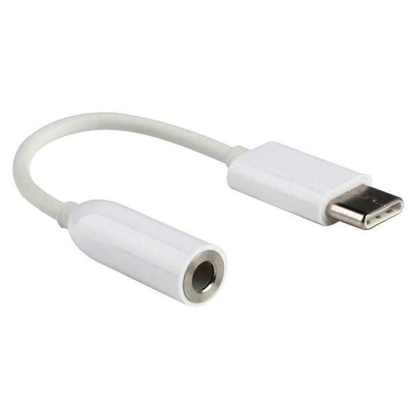 USB Type C to AUX3.5mm Cable - Earphone Adapter Cables Android USB-C White