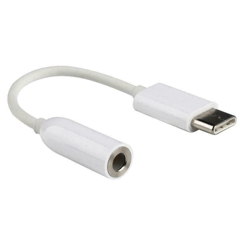 USB Type C to AUX3.5mm Cable - Earphone Adapter Cables Android USB-C White
