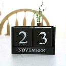 Wooden Perpetual Calendar Block Planner Permanent Desktop Home T7T8 Decor` Y1G2
