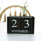 Wooden Perpetual Calendar Block Planner Permanent Desktop Home T7T8 Decor` Y1G2