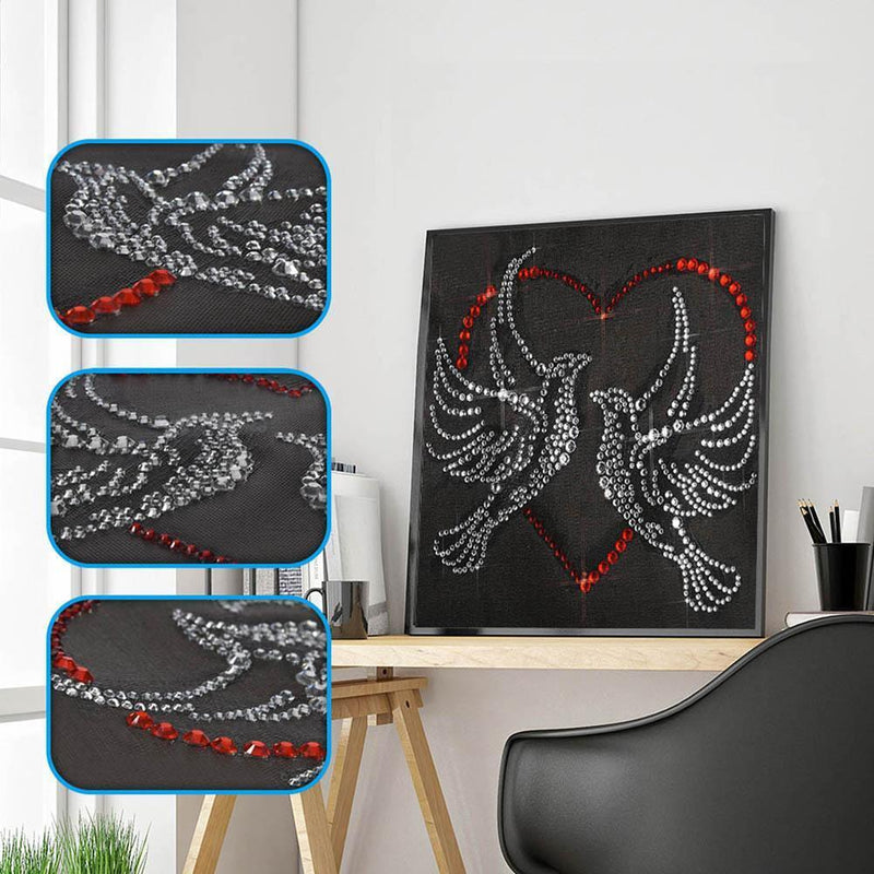 5D DIY Fluorescent Diamond Painting Pigeon Cross Stitch Embroidery Mosaic