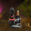 20pcs Incense Cones 1pcs Burner Buddha Waterfall Backflow Stove (Red) Newly