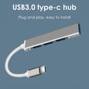 USB C HUB USB 3.0 Type-C Hub 4 Ports Splitter Adapter for PC (C809 Grey)