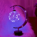 LED Globe Rattan Ball Lamp-Wrought Iron Rattan Hemp Ball Light (Purple) Newly