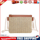 Woven Straw Messenger Bag Beach Women Travel Shoulder Rope Handbag (Khaki)