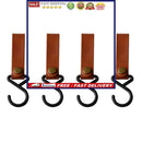 Camping Leather Hook - 4 Pcs Kitchen Drying Pot Hiking Rack Hook Outdoor Tool