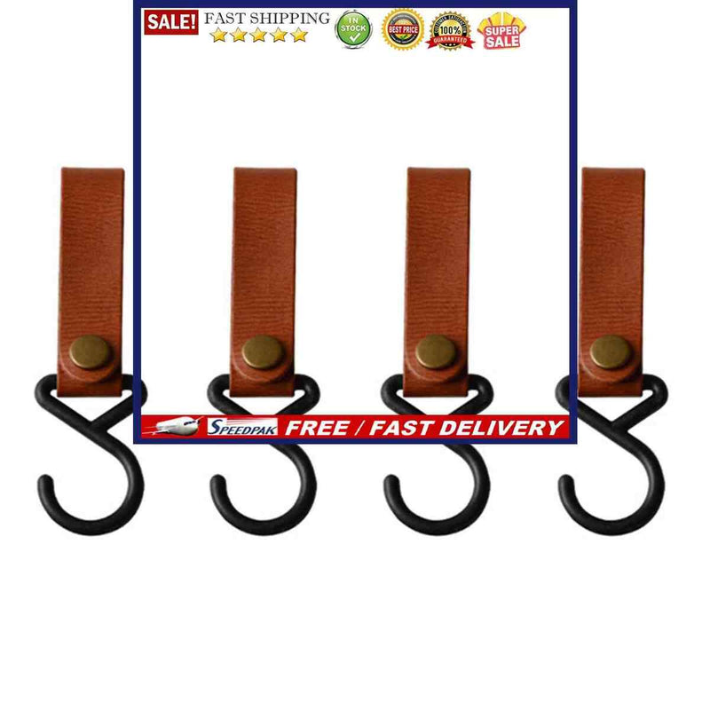 Camping Leather Hook - 4 Pcs Kitchen Drying Pot Hiking Rack Hook Outdoor Tool