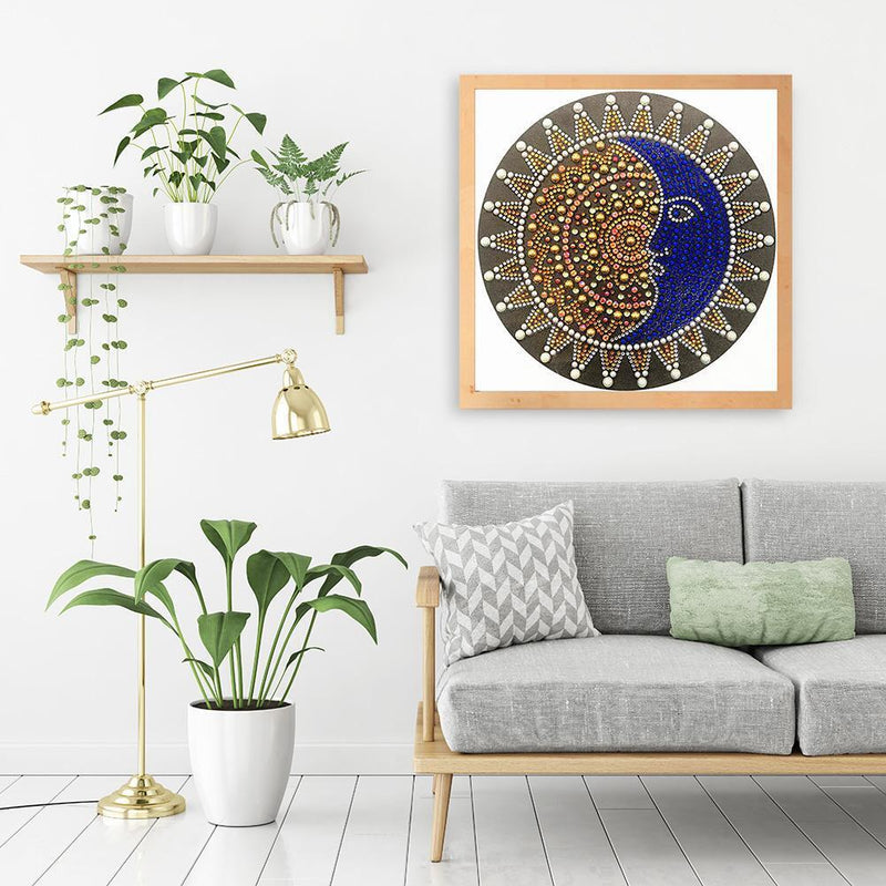 5D DIY Special Shaped Diamond Painting Moon Face Cross Stitch Mosaic Kits