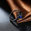 Women Fashion Popular Zircon Party Wedding Ring (Dark Blue)(7