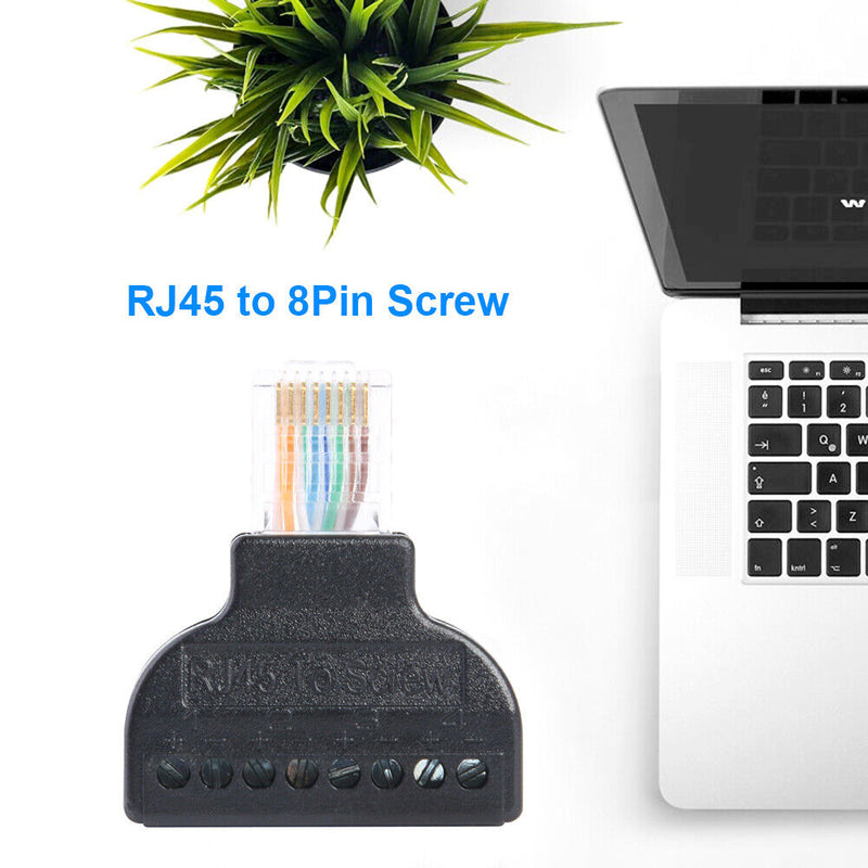 RJ45 Ethernet Male Plug to 8-Pin AV Screw Connector Adapter for CCTV Digital DVR